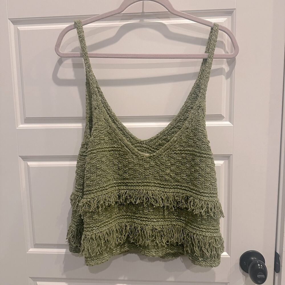 Pilcro Anthropologie Knit Sweater Fringe Tank Top